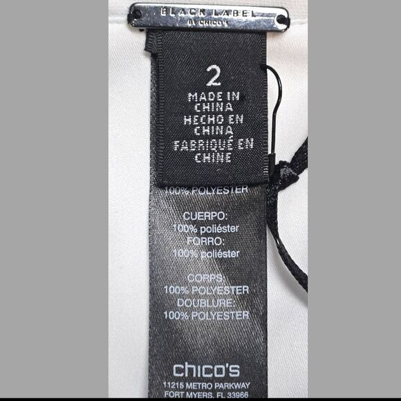 BLACK LABEL BY: CHICO'S Women's Size Lg. Cream Colored Pleated Dressy Blouse. - Picture 11 of 15